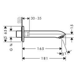 hansgrohe Metris Wanneneinlauf DN 20, Chrom... HANSGROHE-31494000 4011097661148 (Abb. 1)