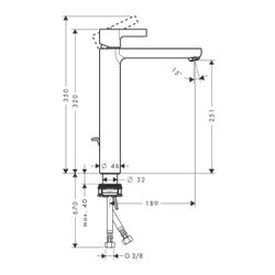 hansgrohe Waschtischmischer Metris S Highriser chrom... HANSGROHE-31022000 4011097576602 (Abb. 1)