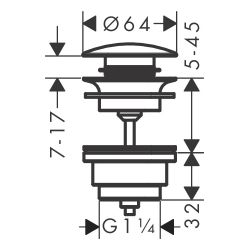 hansgrohe Garnitur Push-Open DN 32, Chrom, für Waschtisch- und Bidetmischer... HANSGROHE-50100000 4011097369495 (Abb. 1)