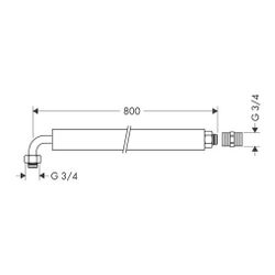 hansgrohe Anschlussschlauch flexibel 800mm, mit Winkelstück... HANSGROHE-58192000 4011097412955 (Abb. 1)