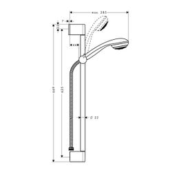 hansgrohe Crometta 85 Brauseset Mono mit Brausestange 650mm 16l/min Chrom... HANSGROHE-27728000 4011097664859 (Abb. 1)