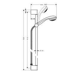 hansgrohe Crometta 85 Brauseset Mono mit Brausestange 900mm 16l/min Chrom... HANSGROHE-27729000 4011097664866 (Abb. 1)