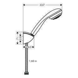 hansgrohe Crometta 85 Brausehalterset Mono mit Brauseschlauch 1,60m, Chrom... HANSGROHE-27577000 4011097663999 (Abb. 1)