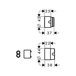 hansgrohe Verlängerungsset 25mm für 2-Loch Waschtischarmatur Unterputz... HANSGROHE-31971000 4011097641539 (Abb. 1)