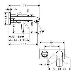 hansgrohe Metris Einhebel-Waschtischmischer Unterputz Chrom mit Auslauf 165mm für W... HANSGROHE-31251000 4011097718590 (Abb. 1)