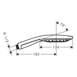 hansgrohe Raindance Select S Handbrause 150mm 3jet 8,8l/min EcoSmart, Chrom... HANSGROHE-28588000 4011097679341 (Abb. 1)