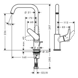 hansgrohe Focus Einhebel-Waschtischmischer 240mm 5l/min Zugstangen-Garnitur mit Sch... HANSGROHE-31609000 4011097679457 (Abb. 1)