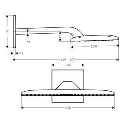 hansgrohe Raindance E Kopfbrause 420mm 2jet 23l/min mit Brausearm 385mm, Chrom... HANSGROHE-27373000 4011097625164 (Abb. 1)