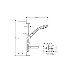 hansgrohe Croma 100 Brausesystem Aufputz Multi, 900mm Brausestange, Chrom, Ecostat ... HANSGROHE-27085000 4011097537566 (Abb. 1)