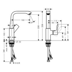 hansgrohe Metris Einhebel-Waschtischmischer 230mm 5l/min mit Push-Open Garnitur, Ch... HANSGROHE-31187000 4011097674056 (Abb. 1)