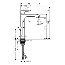 hansgrohe Metris Einhebel-Waschtischmischer 200mm 5l/min mit Zugstangen-Garnitur, C... HANSGROHE-31183000 4011097661056 (Abb. 1)