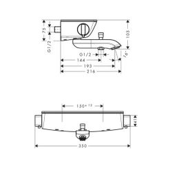 hansgrohe Ecostat Select Wannenthermostat Aufputz DN 15 Weiß/Chrom... HANSGROHE-13141400 4011097666402 (Abb. 1)