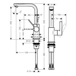 hansgrohe Waschtischmischer Metris S Schwenkauslauf chrom... HANSGROHE-31161000 4011097641850 (Abb. 1)