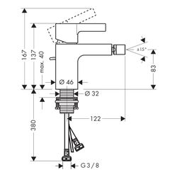 hansgrohe Bidetmischer Metris S chrom... HANSGROHE-31261000 4011097484013 (Abb. 1)