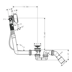 hansgrohe Exafill S Komplettset Wanneneinlauf, Ablauf-, Überlaufgarnitur für Normal... HANSGROHE-58113000 4011097423913 (Abb. 1)