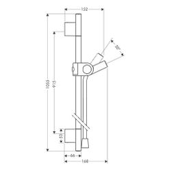 Hansgrohe AXOR Uno Brausestange 90cm, Brauseschlauch 160cm, Brushed Black Chrome... HANSGROHE-27989340 4011097895352 (Abb. 1)