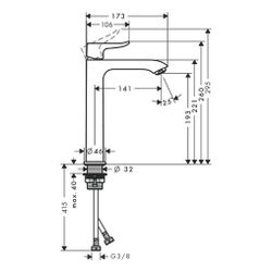 hansgrohe Metris Einhebel-Waschtischmischer 200mm 5l/min ohne Garnitur, Chrom... HANSGROHE-31185000 4011097705149 (Abb. 1)