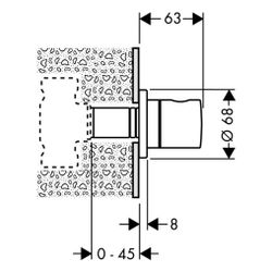 hansgrohe Absperrventil S Unterputz, Chrom... HANSGROHE-15972000 4011097487960 (Abb. 1)