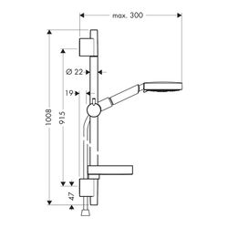 hansgrohe Brausenset Raindance S 120 Air 3jet Unica S Puro 900mm... HANSGROHE-27884000 4011097487632 (Abb. 1)