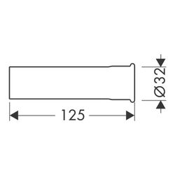 hansgrohe Verlängerungsrohr aufgeweitet DN 32 125mm, Chrom... HANSGROHE-53990000 4011097125008 (Abb. 1)