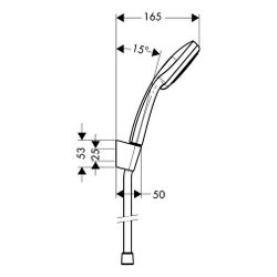 hansgrohe Croma 100 Brausehalterset Vario mit Brauseschlauch 1,25m, Chrom... HANSGROHE-27592000 4011097537436 (Abb. 1)