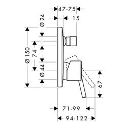 hansgrohe Talis Wannenmischer Unterputz Fertigset, Chrom... HANSGROHE-32475000 4011097397962 (Abb. 1)