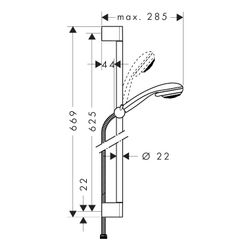 hansgrohe Crometta 85 Brauseset Vario mit Brausestange 650mm 17l/min Chrom... HANSGROHE-27763000 4011097570198 (Abb. 1)