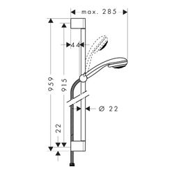 hansgrohe Crometta 85 Brauseset Multi mit Brausestange 900mm 16l/min Chrom... HANSGROHE-27766000 4011097570204 (Abb. 1)