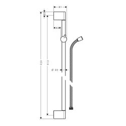 hansgrohe Unica Brausestange Crometta 959mm mit Metaflex Brauseschlauch 1,60m, Chro... HANSGROHE-27614000 4011097570167 (Abb. 1)