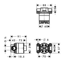 Hansgrohe AXOR Grundset Starck für Duschsäule, G 1/2", 45-73mm... HANSGROHE-10902180 4011097306414 (Abb. 1)