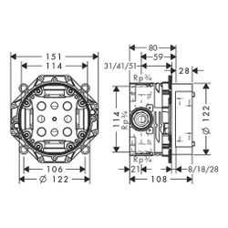 hansgrohe iBox universal Grundkörper für alle Brausen-, Wannen- und Thermostat-Fert... HANSGROHE-01800180 4011097347240 (Abb. 1)