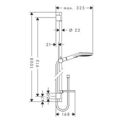 hansgrohe Raindance Select E Brauseset 120mm 3jet Chrom mit Brausestange 900mm 14,4... HANSGROHE-26621000 4011097706306 (Abb. 1)