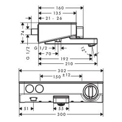 hansgrohe ShowerTablet Select Wannenthermostat 300 Aufputz DN 15, Weiß/Chrom... HANSGROHE-13151400 4011097717029 (Abb. 1)