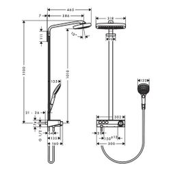 hansgrohe Raindance Select E Showerpipe 300mm 3jet 19l/min Chrom mit ShowerTablet S... HANSGROHE-27127000 4011097716930 (Abb. 1)