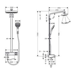 hansgrohe Raindance Select E Showerpipe 300mm 2jet 16l/min Chrom mit ShowerTablet S... HANSGROHE-27126000 4011097716954 (Abb. 1)