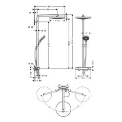 hansgrohe Raindance Select S Showerpipe 300mm 2jet 15l/min mit Thermostat, Chrom... HANSGROHE-27133000 4011097718118 (Abb. 1)