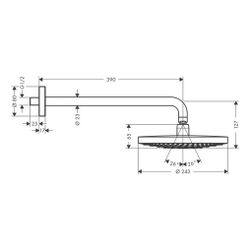 hansgrohe Raindance Select S Kopfbrause 240mm 2jet 9l/min EcoSmart mit Brausearm 39... HANSGROHE-26470000 4011097720500 (Abb. 1)