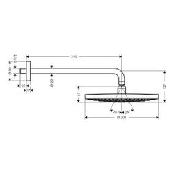 hansgrohe Raindance Select S Kopfbrause 300mm 2jet 17l/min mit Brausearm 390mm, Chr... HANSGROHE-27378000 4011097720586 (Abb. 1)