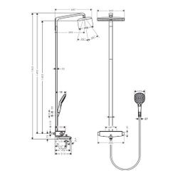 hansgrohe Raindance E Showerpipe 360mm 1jet 20l/min mit Wannenthermostat, Chrom... HANSGROHE-27113000 4011097679563 (Abb. 1)