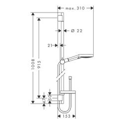 hansgrohe Raindance Select S Brauseset 120mm 3jet PowderRain mit Brausestange 900mm... HANSGROHE-27667000 4059625154915 (Abb. 1)