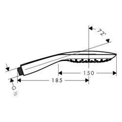 hansgrohe Raindance Select E Handbrause 150mm 3jet 16,4l/min, Weiß/Chrom... HANSGROHE-26550400 4011097720050 (Abb. 1)