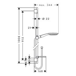 hansgrohe Raindance Select E Brauseset 150mm 3jet Chrom mit Brausestange 900mm 16,4... HANSGROHE-27857000 4011097720005 (Abb. 1)