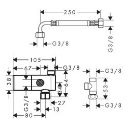 hansgrohe Ecostat Untertischthermostat Aufputz DN 15, Chrom... HANSGROHE-15346000 4011097727219 (Abb. 1)