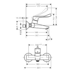 hansgrohe Focus Einhebel-Waschtischmischer Aufputz 5l/min mit extra langem Comfortg... HANSGROHE-31913000 4011097725864 (Abb. 1)