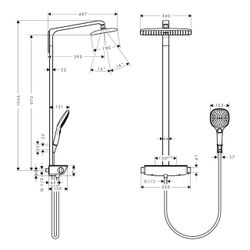 hansgrohe Raindance E Showerpipe 360mm 1jet 15l/min mit Thermostat, Chrom... HANSGROHE-27112000 4011097679549 (Abb. 1)