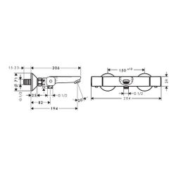 hansgrohe Ecostat universal Wannenthermostat Aufputz DN 15, Chrom... HANSGROHE-13123000 4011097739229 (Abb. 1)