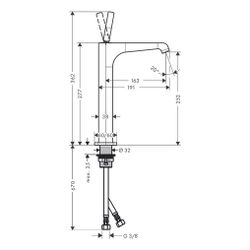 Hansgrohe AXOR Citterio E Einhebel-Waschtischmischer 250mm, Pin-Griff, Ablaufgarnit... HANSGROHE-36104800 4011097818689 (Abb. 1)