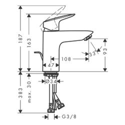 hansgrohe Logis Einhebel-Waschtischmischer 100mm 5l/min Chrom mit Zugstangen-Garnit... HANSGROHE-71100000 4011097738581 (Abb. 1)