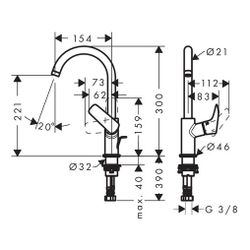 hansgrohe Logis Einhebel-Waschtischmischer 210mm 5l/min Chrom mit Schwenkauslauf un... HANSGROHE-71130000 4011097738482 (Abb. 1)