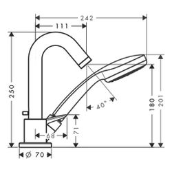 hansgrohe Logis 3-Loch Einhebel-Wannenrandmischer für Secuflex, Chrom... HANSGROHE-71310000 4011097738338 (Abb. 1)